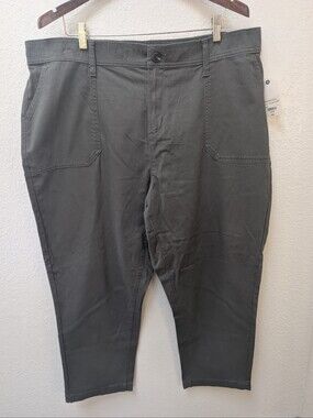 NWT Green St Johns Bay Pull Up Stretch Pants With Elastic Waist and. Size 20W
